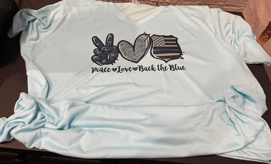 Peace Love & Back the Blue Teeshirt