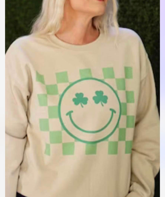 St. Pattys Day Smiley Face Retro Sweatshirt