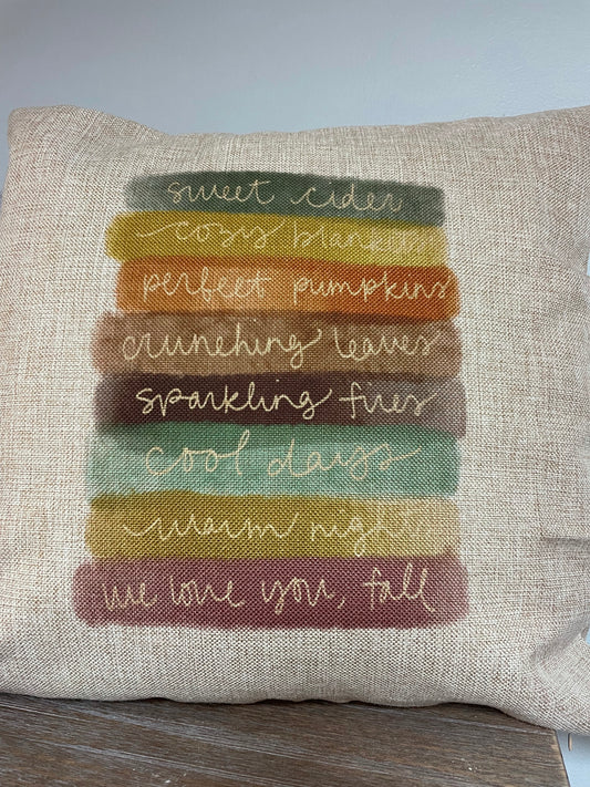 We Love you Fall Linen Pillow Cover (Pair of Two)