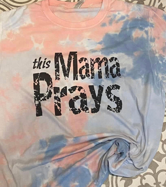 This Mama Prays Bleached Teeshirt