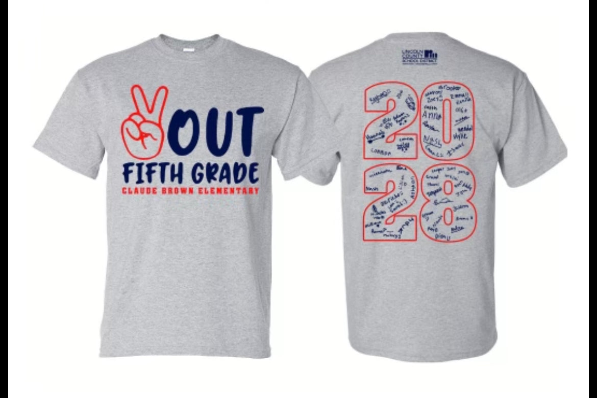 CBE Peace Out 5th Grade Teeshirt