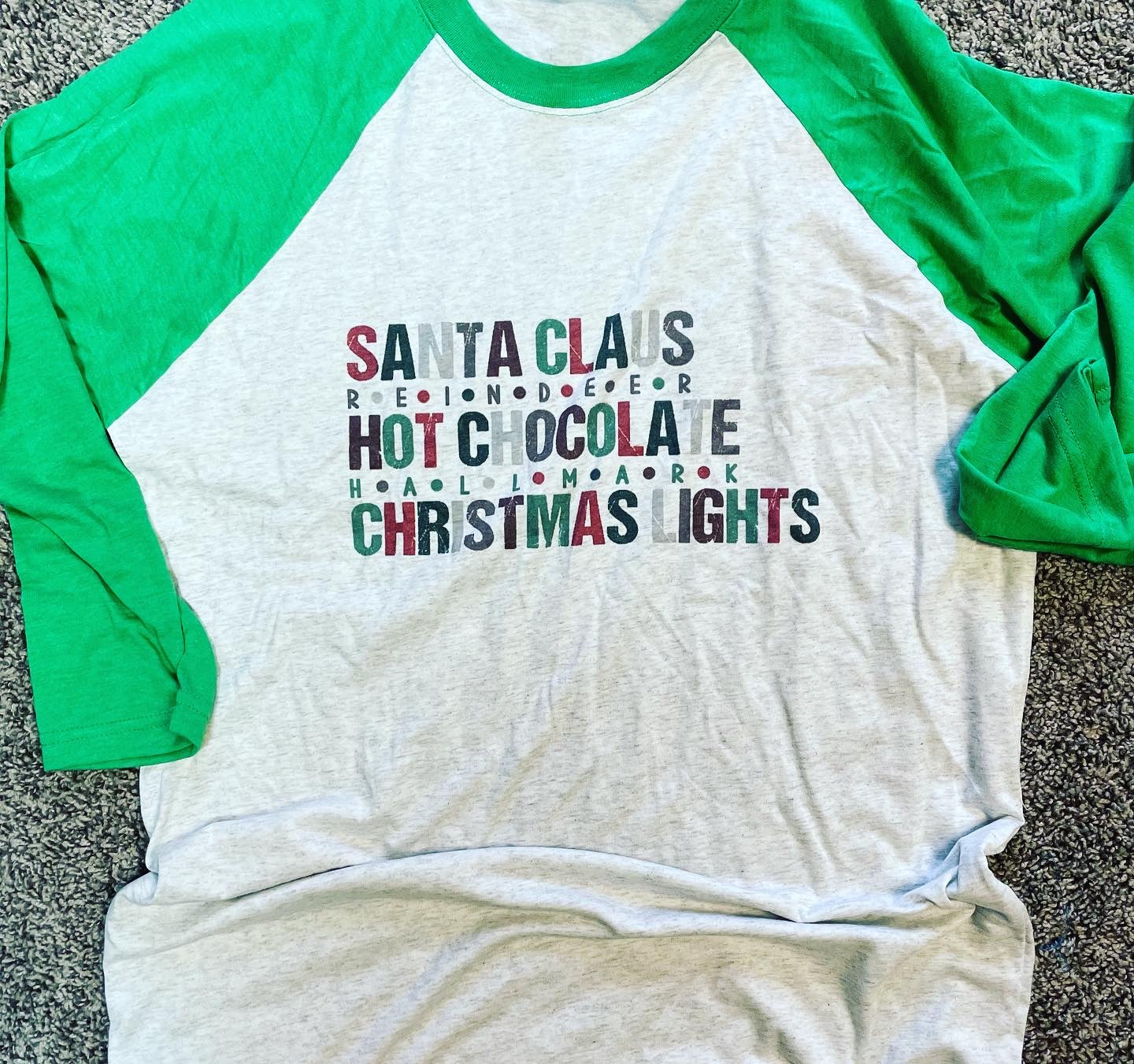 Santa Claus, Hot Chocolate and Christmas Lights Raglan