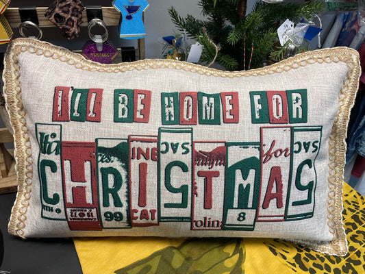 I’ll Be Home for Christmas Linen Pillow Cover