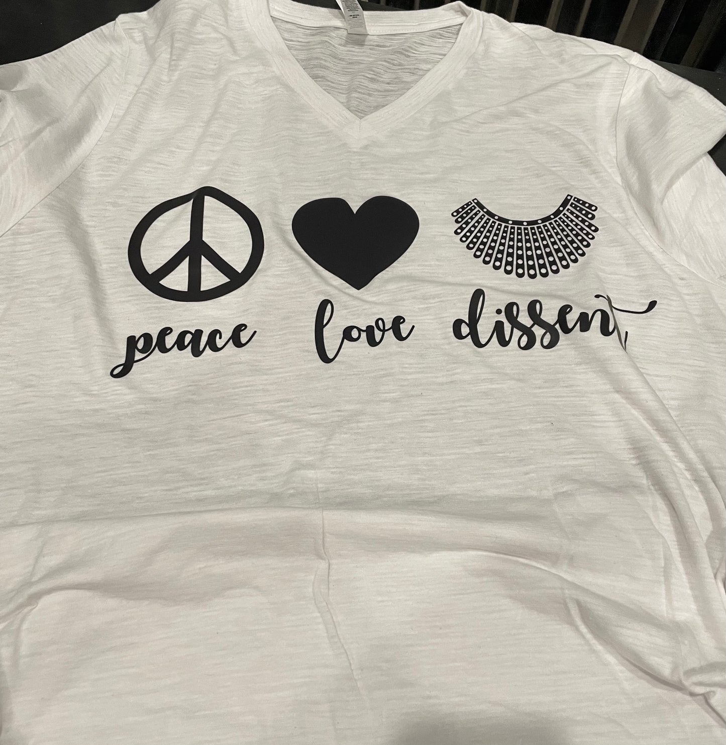 Peace Love Dissent RBG Teeshirt