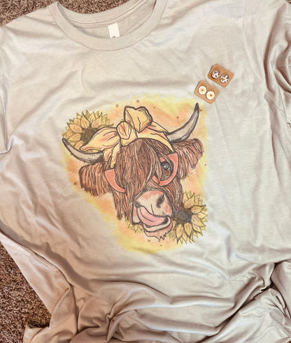 Sunflower Cow Teeshirt