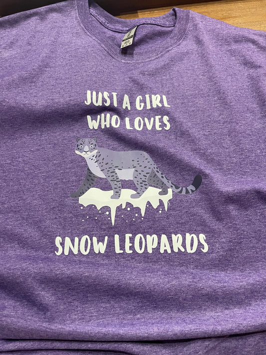 Just a Girl who Loves Snow Leopards Teeshirt