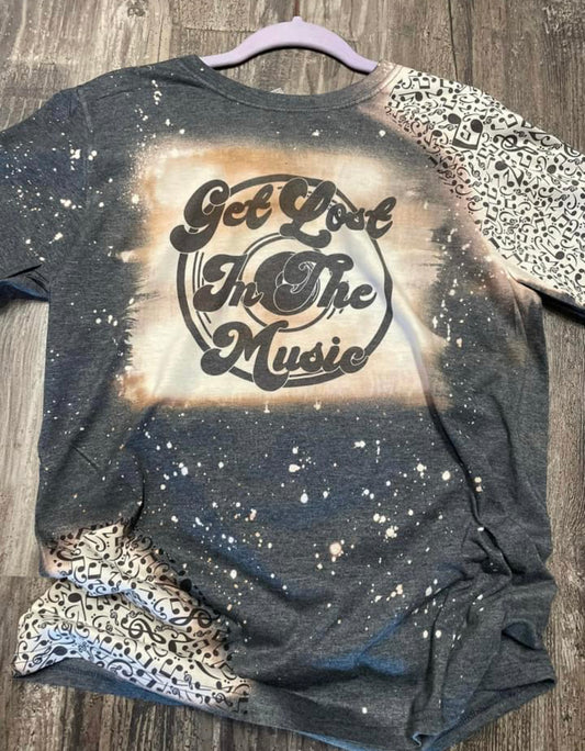 Get Lost in The Music Bleached Teeshirt