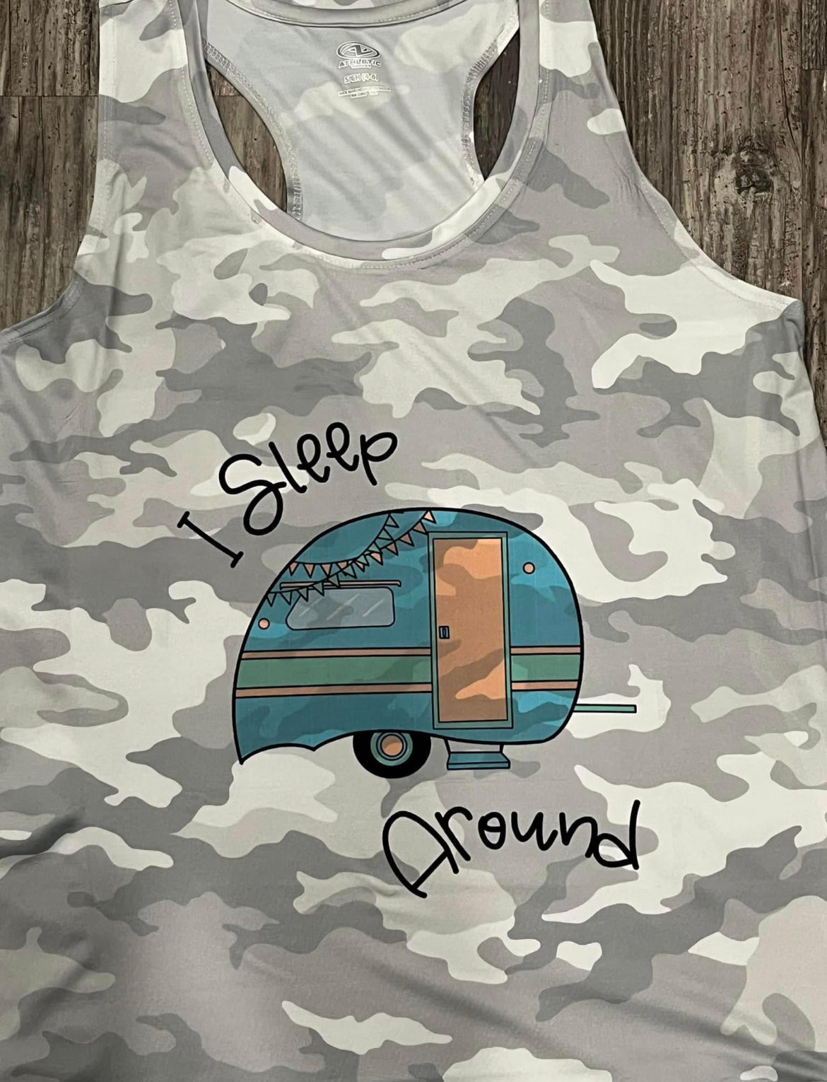 I Sleep Around Camper Teeshirt