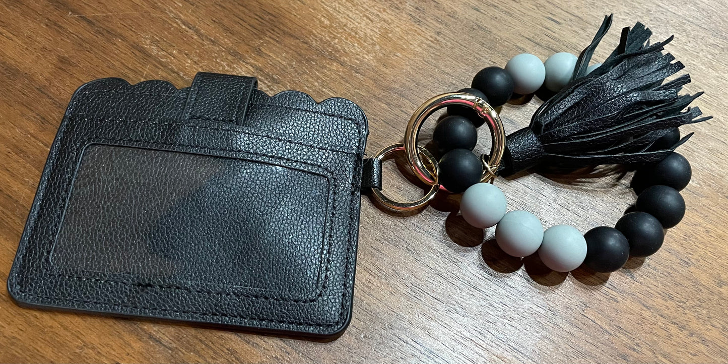 Card Holder Keychain (with silicone beads)