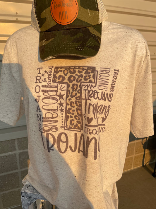 Trojans Typography Cheetah Teeshirt