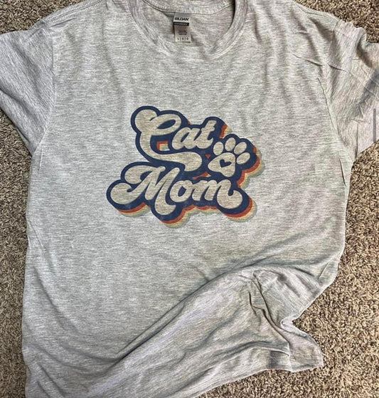 Retro Cat Mom Teeshirt