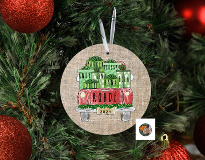 Personalized Family Truck Ornament