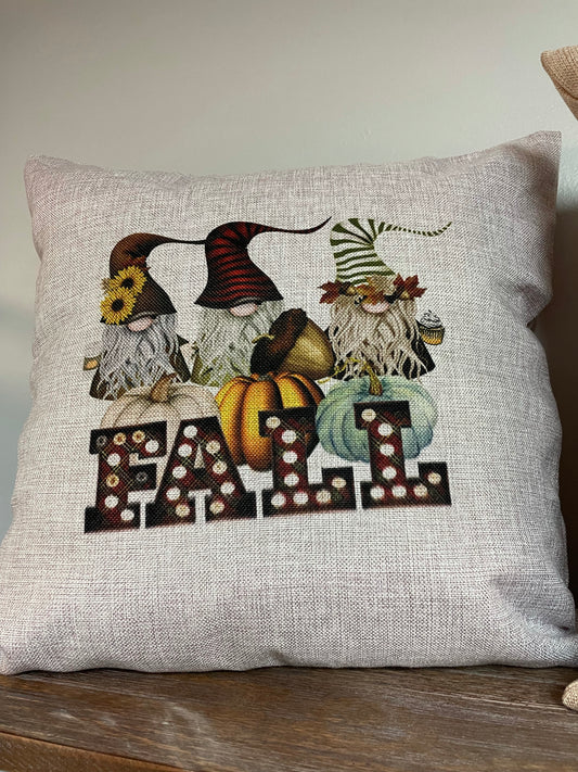 Fall Gnome Linen Pillow Cover (Pair of Two)