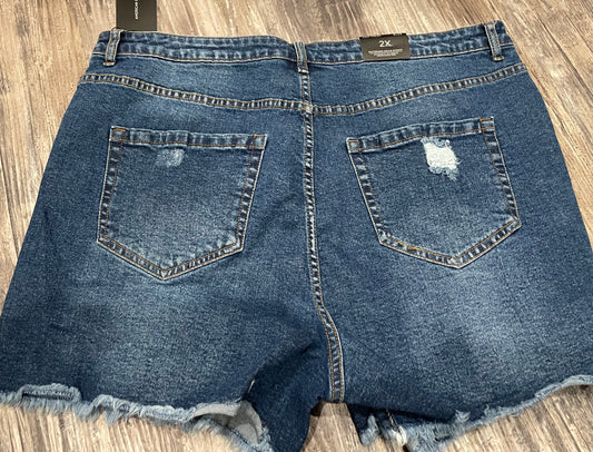 American Bazi Plus Size Distressed Jean Shorts