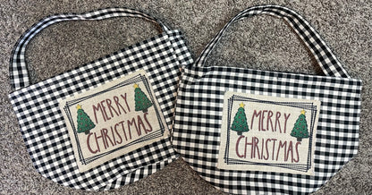 Buffalo Plaid Farmhouse Tote with Sublimation Patch